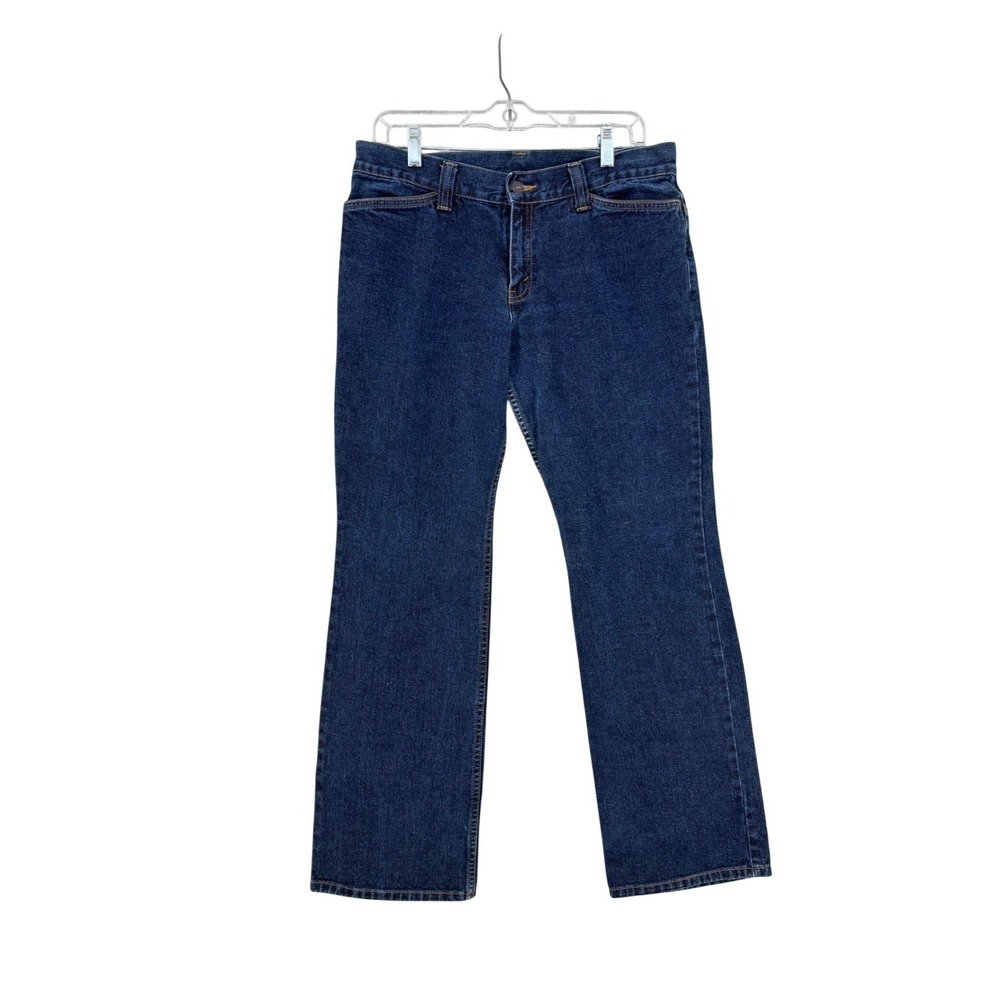 Vintage Levis Denim Jeans Star Embroidered Back Dark Blue Y2K Rare Women's 28x30